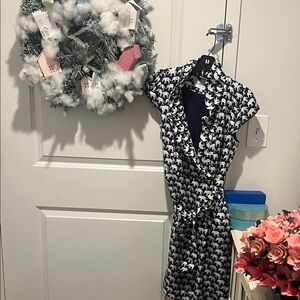 Navy and White Elephant Print Elizabeth McKay Dress